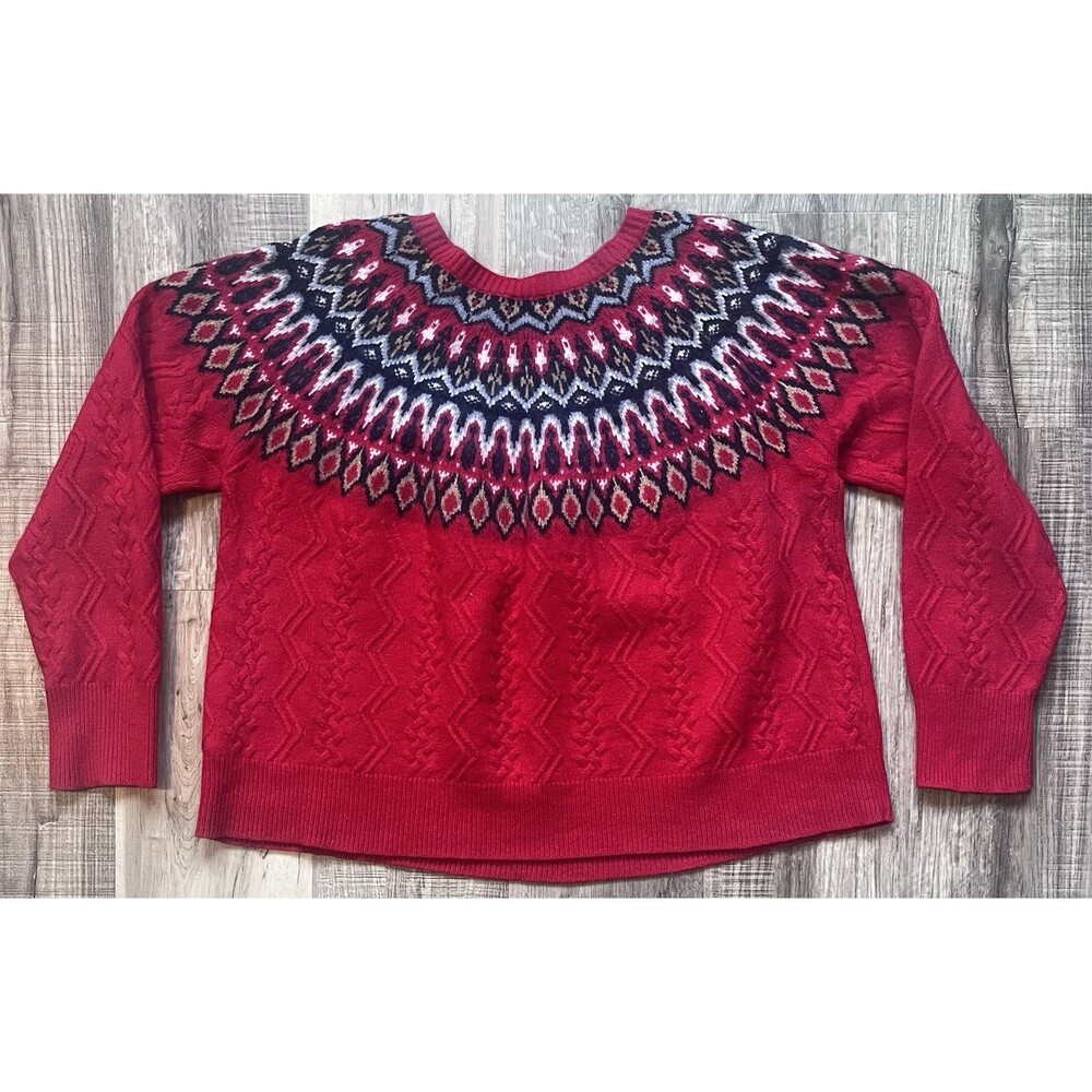 Vineyard Vines Womens XXL Fair Isle Sweater Pullover Wool Blend Crewneck - Picture 4 of 7